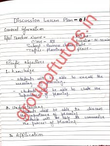 Commerce Lesson Plans For B.Ed - Download PDF - Group Of Tutors