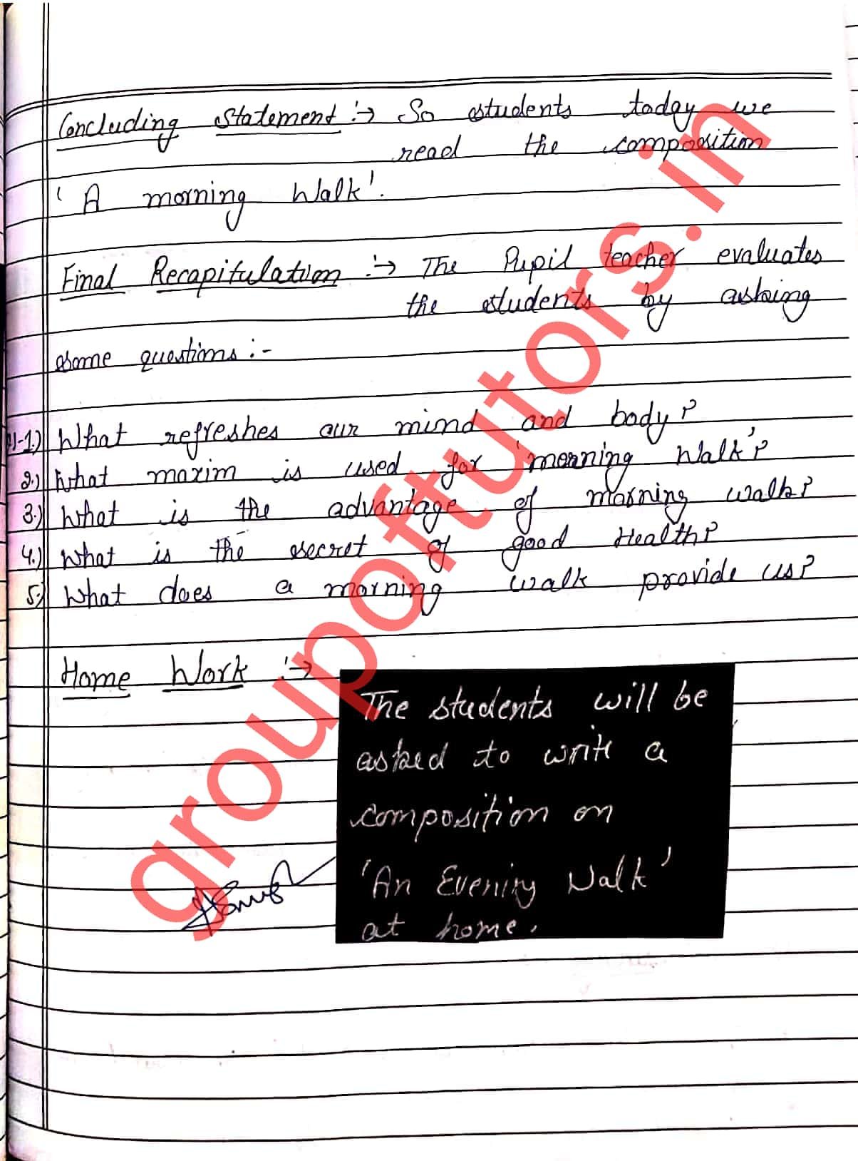 English Lesson Plans For B Ed And Teachers Free Group Of Tutors