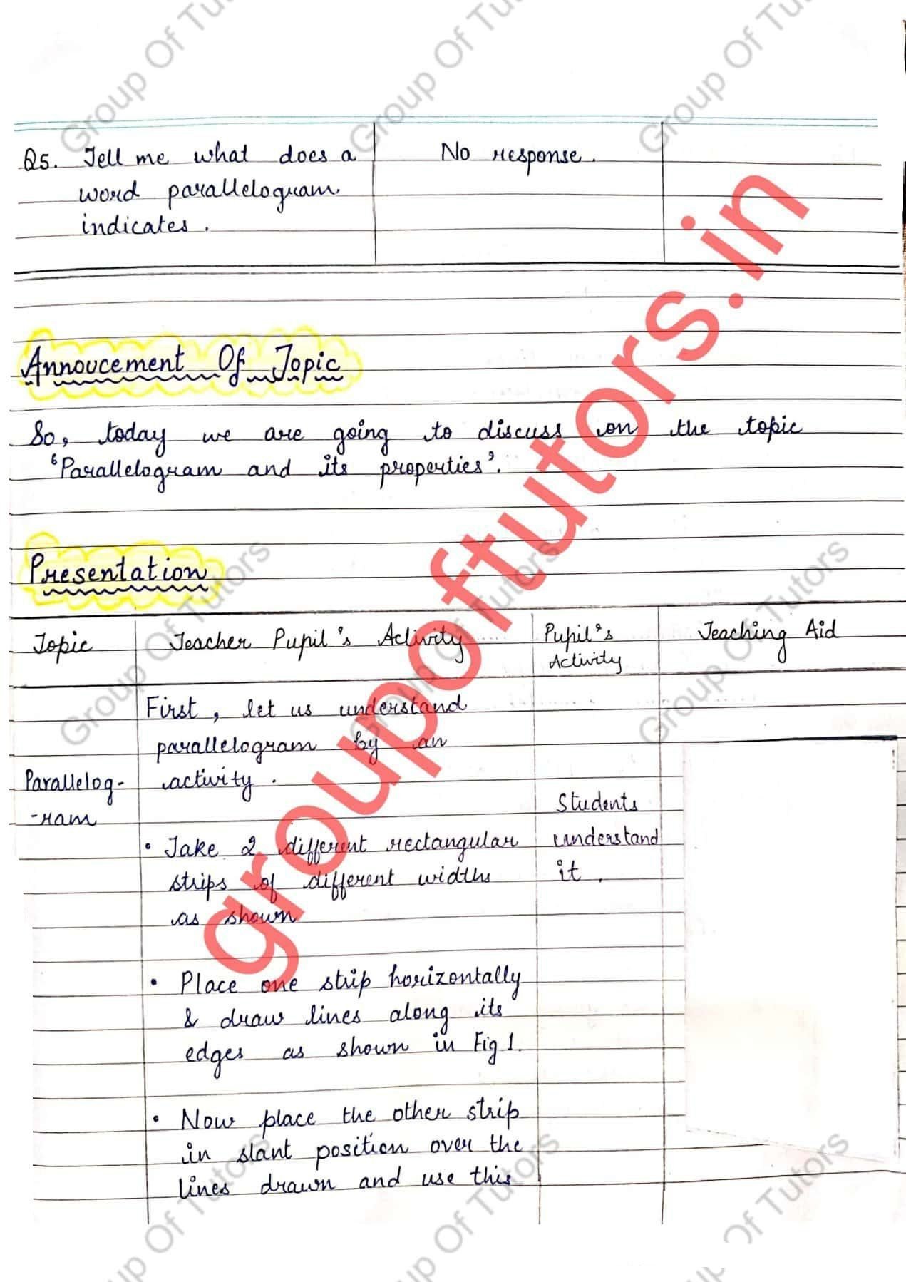 Mathematics Final Lesson Plan For B.Ed Presentation - Group Of Tutors