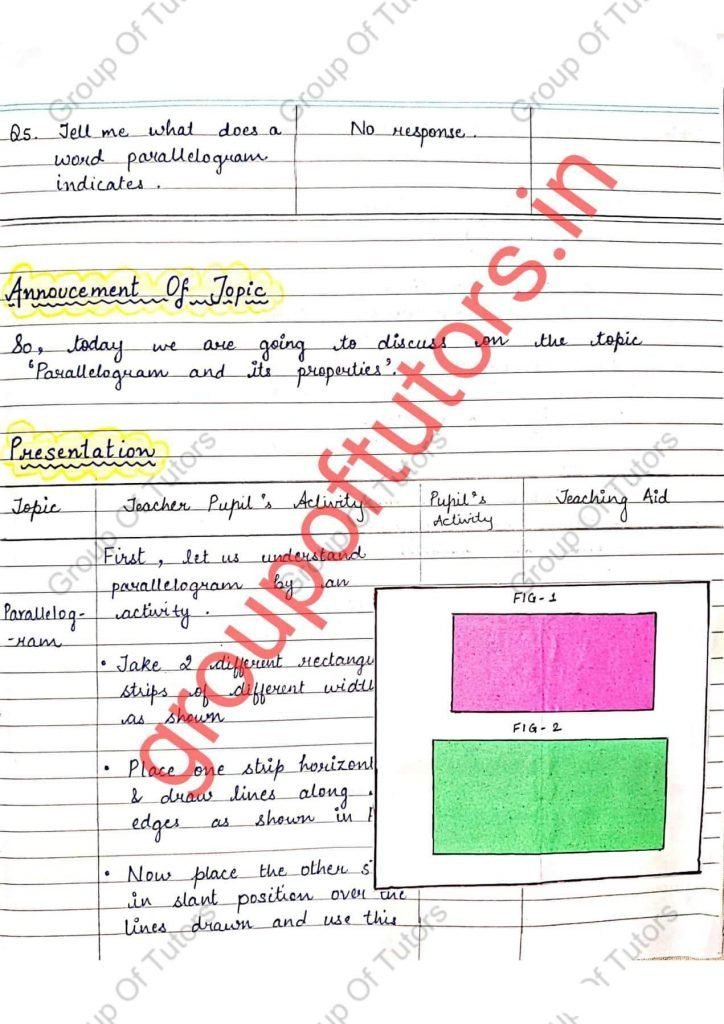 Mathematics Final Lesson Plan For B.Ed Presentation Group Of Tutors