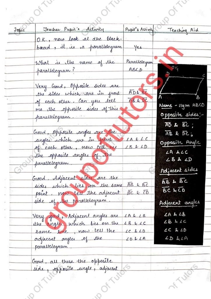 Mathematics Final Lesson Plan For B.Ed Presentation Group Of Tutors