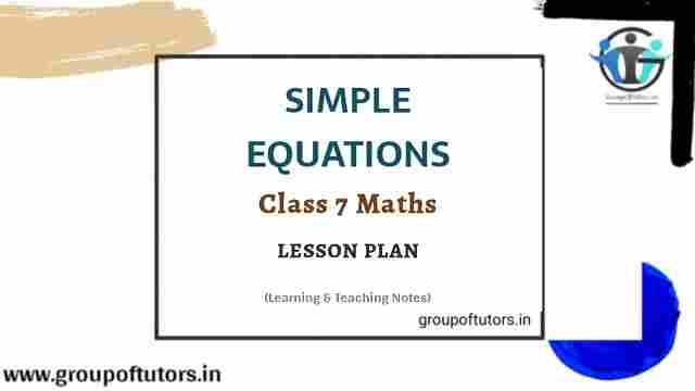 Simple Equations Lesson Plan Mathematics