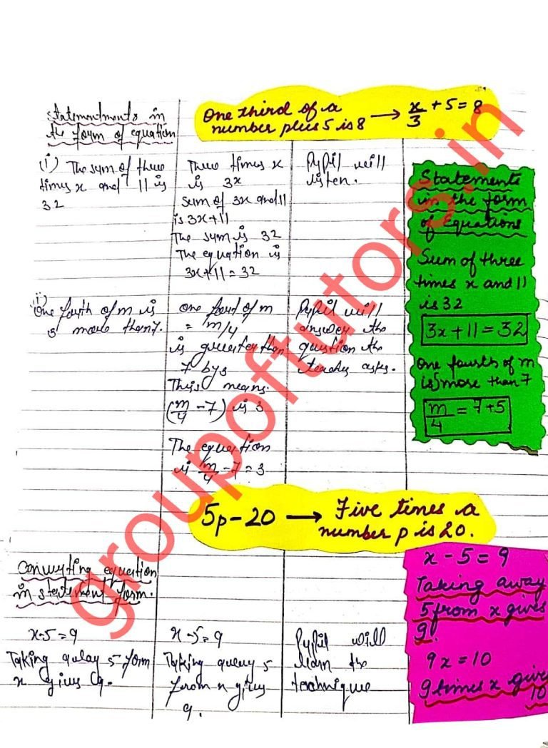Simple Equations Lesson Plan Mathematics Group Of Tutors