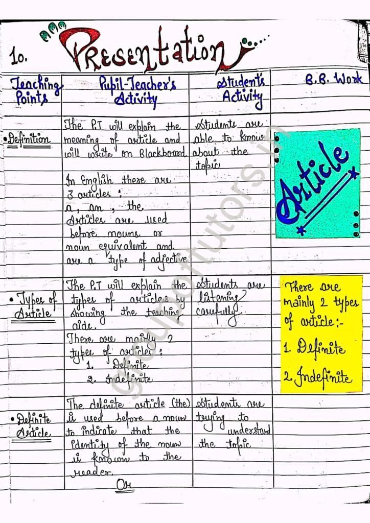 B.Ed Lesson Plans Group Of Tutors