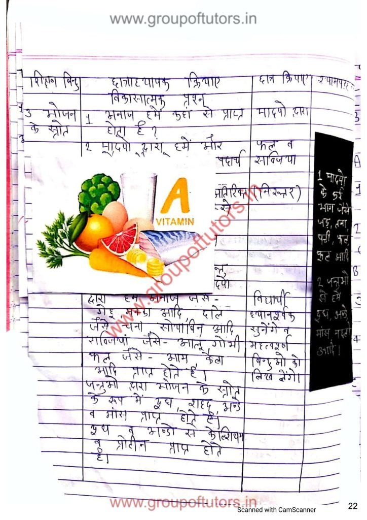 Vigyan Lesson Plans for B.Ed Kota University
