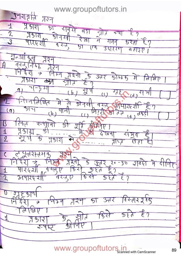 सूर्य का प्रकाश विज्ञान पाठय योजना Science Lesson Plan Group Of Tutors